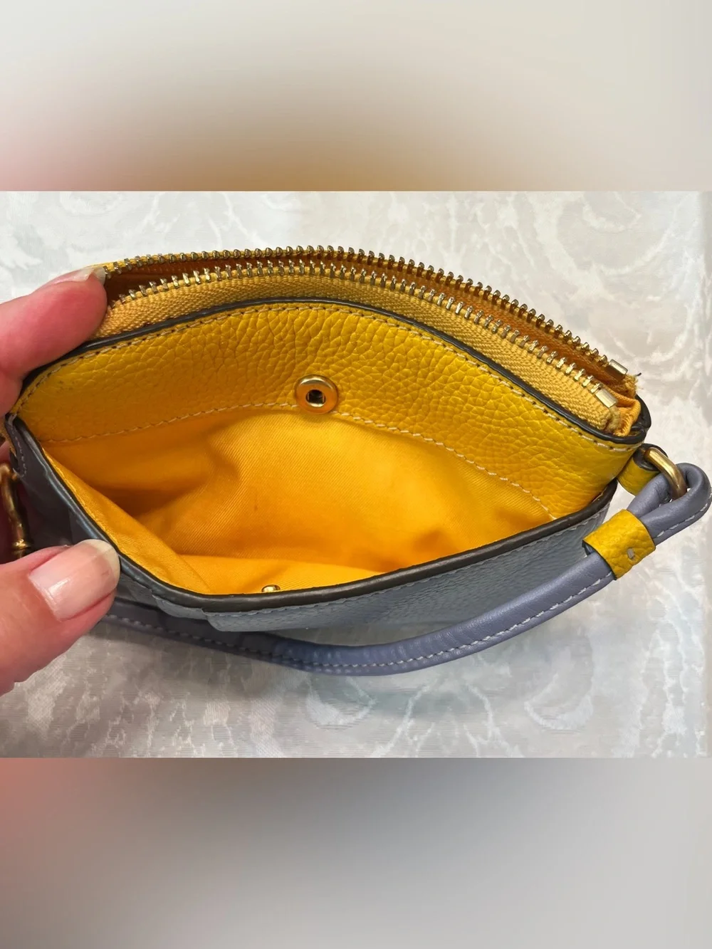 Tory Burch Perry Bombe Leather Colorblock Wristlet with Card Case